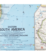 1962 Eastern South America Map National Geographic Brazil 24.75 x 19&quot; F13G - $41.81 CAD