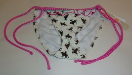 Gianni Bini Size Small Rodeo Ruffle String Pant Cowboy New Womens Bikini Bottom - £38.63 GBP