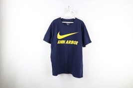 Nike Mens L Faded Spell Out Ann Arbor Big Swoosh University of Michigan T-Shirt - £31.12 GBP