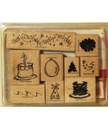 Stampin Up! Two Step Stampin’ Sketch a Party 2002 Set of 9 Rubber Stamps... - £11.67 GBP