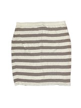 Max Studio Women&#39;s Pencil Mini Skirt Stretch Pull On Striped White Brown... - £15.47 GBP