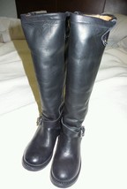 Womens ZIGI  black leather tall urban boots Sz. 6 / 6.5 NEW! 197.00 moto... - $120.00
