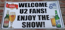 U2 Banner Large Welcome Fans Rolling Rock Stella Artois Beer Sponsor Ver... - £23.66 GBP