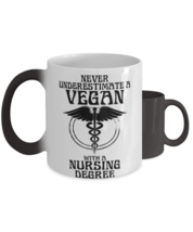 Never Underestimate a Vegan Nurse,  Color Changing Coffee Mug, Magic Coffee  - £20.09 GBP