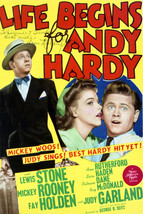 Mickey Rooney and Judy Garland in Life Begins for Andy Hardy 16x20 Canva... - £54.99 GBP