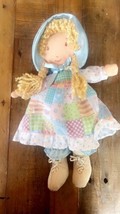 Learning Curve Holly Hobbie Plush Stuffed Toy Doll w/ Rattle &amp; Braids - £14.22 GBP