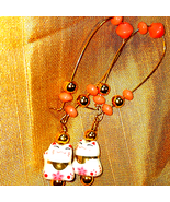Cute Handcrafted Kitty Cat Earrings - $277.07 MXN