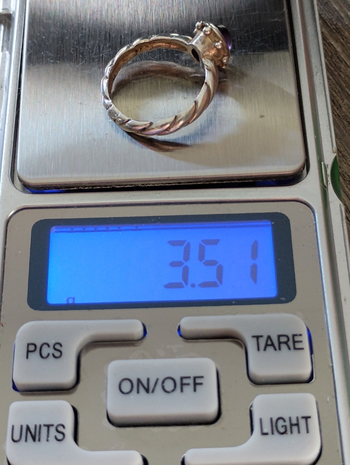 925 Sterling Silver Twisted Band Amethyst Ring Size 7 Free Shipping Item image 7