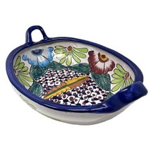 Talavera Pottery Serving Bowl Oval Terra Cotta La Maceta Mexico Boho Chi... - $573.47 MXN