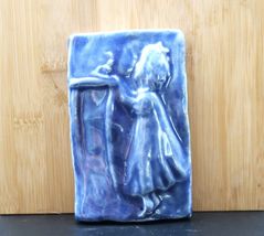 Vtg Primo Valoni Pewbiac Pottery 3x4.75" Clay Child Scene Tile NOS RARE ... - $125.00