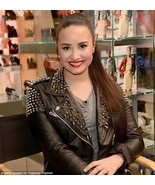 Demi Lovato Topshop Topman LA Grand Opening Black Silver Spiked Leather ... - £246.27 GBP