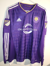 Adidas Authentic Mls Orlando City Sc Purple Long Sleeve Team Jersey Size L - £30.96 GBP