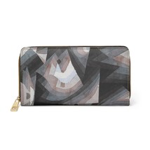 Gray Zipper Wallet Paul Klee Abstract Art Faux Leather - $34.99