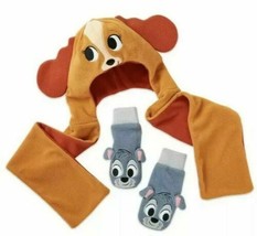 WDW Disney Furrytale Friends Kids&#39; Warmwear Set Lady And The Tramp Hat Gloves Sc - £23.97 GBP