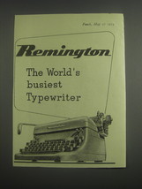 1953 Remington Typewriter Ad - Remington The World's busiest Typewriter - $18.49