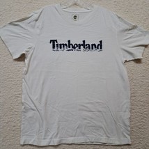 Timberland White Logo Crew Neck Short Sleeve Organic Cotton T-Shirt Men&#39;... - £12.23 GBP