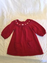 Size 3 6 mo Janie and Jack Layette dress sweater red holiday - $24.29