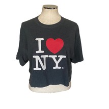 I Love New York Cropped Short Sleeve Crewneck Graphic T-shirt Size Large... - $21.17