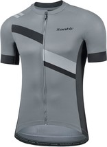 Men&#39;S Santic Cycling Jersey With Short Sleeves, Full Zip, Upf 50, And Po... - £34.31 GBP