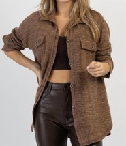 Minco woodstock relaxed shirt jacket in Cocoa - size L - £35.13 GBP