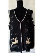 Ladies&#39; White Stag Christmas Vest, Navy Blue, 5 Button, XXL (20), 100% A... - €16,24 EUR