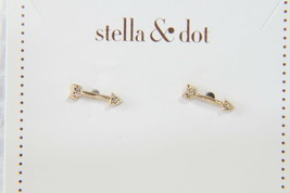 Stella &amp; Dot Earrings (new) ON THE MARK STUDS - GOLD (E490G) - £33.90 GBP
