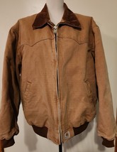 Vtg Carhartt Jacket Mens Xl Duck Chore Barn Coat Red Quilt Santa Fe Dearborn Mi - £116.77 GBP
