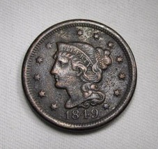 1849 Large Cent XF Details Coin AN676 - £30.38 GBP