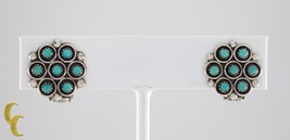 Sterling Argent Petit Turquoise Rond à Clipser Boucles D&#39;Oreilles Unique - $1,939.95 MXN