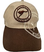 Australia Kangaroo Double-Stamp Beige &amp; Brown Hook &amp; Loop Adjustable Hat... - $7.60
