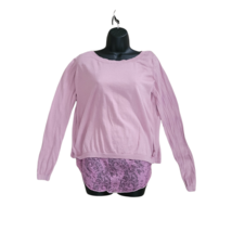 Torrid Long Sleeve Pullover Loose Sweater Lavender Lace Trim Open Back Size 1  - £13.97 GBP