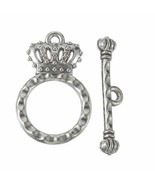 Crown Toggle Clasps Antiqued Silver Bracelet Necklace T Clasps 4 Sets Fi... - $10.16 CAD