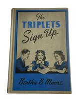 Vintage -The Triplets Sign Up Bertha B Moore 1943 Children&#39;s Christian Reader HC - $16.82