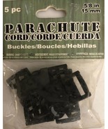 Pepperell Parachute Cord Bracelet Buckles, 15mm, Black, 5 Per Package - $4.11