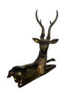 Bronze Brass Bookend Antique Caribou Deer Elk Antler vtg figurine Book E... - £58.38 GBP