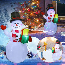 5Ft Christmas Inflatable Led Rotating Light Snowman Outdoor Yard Xmas Decoration - £44.09 GBP