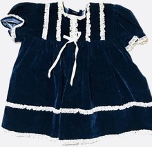 Vintage Velvet Baby Girls Infant Dress White Lace Sz 3-6 Mos - £16.47 GBP