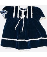 Vintage Velvet Baby Girls Infant Dress White Lace Sz 3-6 Mos - £16.49 GBP