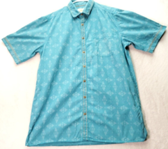 Territory Ahead Shirt Men Tall XL Blue Aztec Short Sleeve Collar Button Down EUC - £21.05 GBP