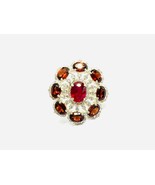 A combination of natural ruby and red garnet ring in 925 sterling silver - £199.24 GBP