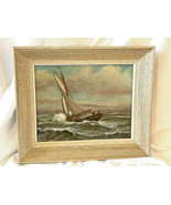 Oil On Board Listed Artist Alfred Gabali 1886-1963. Sailboat in Ocean Fu... - £343.90 GBP