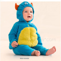 NWT Carter&#39;s 2 Pcs Halloween Blue Monster Warm Bubble Baby Fleece Hooded Costume - £23.96 GBP