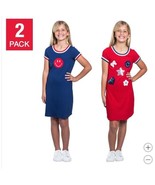 Paper Doll Girls Boys T-Shirt Dress Blue Red 2-Pack Short Sleeves Smiley... - $50.75 CAD
