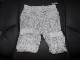 Carters Jogger Pants White Silver Geometric Print Bottoms Size 24 Months... - £12.28 GBP