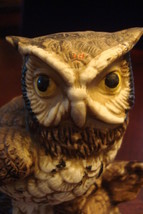 Homco owl on a branch, 5&quot; tall by 5&quot; - £19.55 GBP