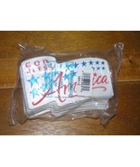 Lot of 12 Bakery Crafts GOD BLESS AMERICAN Red White &amp; Blue Plastic Flag... - £6.75 GBP