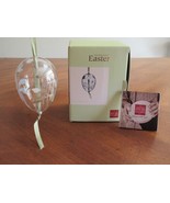 HOLME GAARD Dorthe &amp; Peter Svarrer Glass Lrg Egg Painted White Ornament ~3&quot; - $355.18 MXN