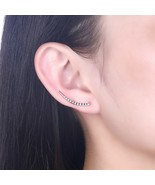 Ear Climber Earrings, Gold or Platinum Colored Ear Threader, Ear Crawler... - $22.13 CAD
