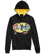 JUSTICE LEAGUE Boy&#39;s Size XL Ages 12-14 Black Zipper Jacket Hoodie - €10,89 EUR