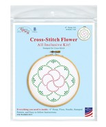 Jack Dempsey Needle Art Cross-Stitch Flower 6 Inch Hoop Kit - $242.88 MXN